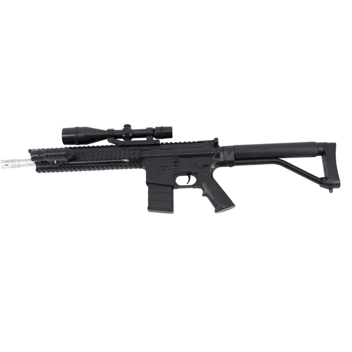 Fusil CYMA Tipo M4 con mira telescópica calibre 6mm – Negra – Energía 0.5 Julios – Velocidad de disparo 91m/s – 300 FPS. Ref:P137