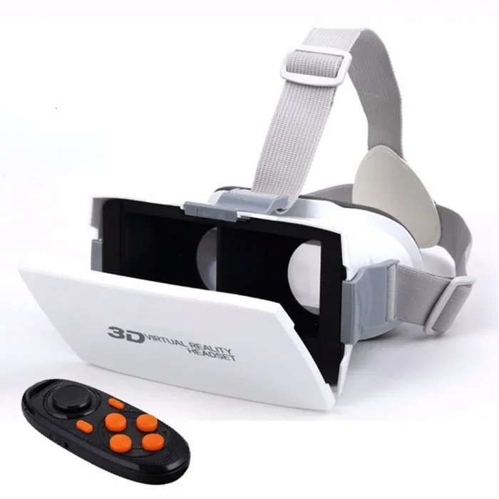 Gafas de realidad virtual + mando blancas