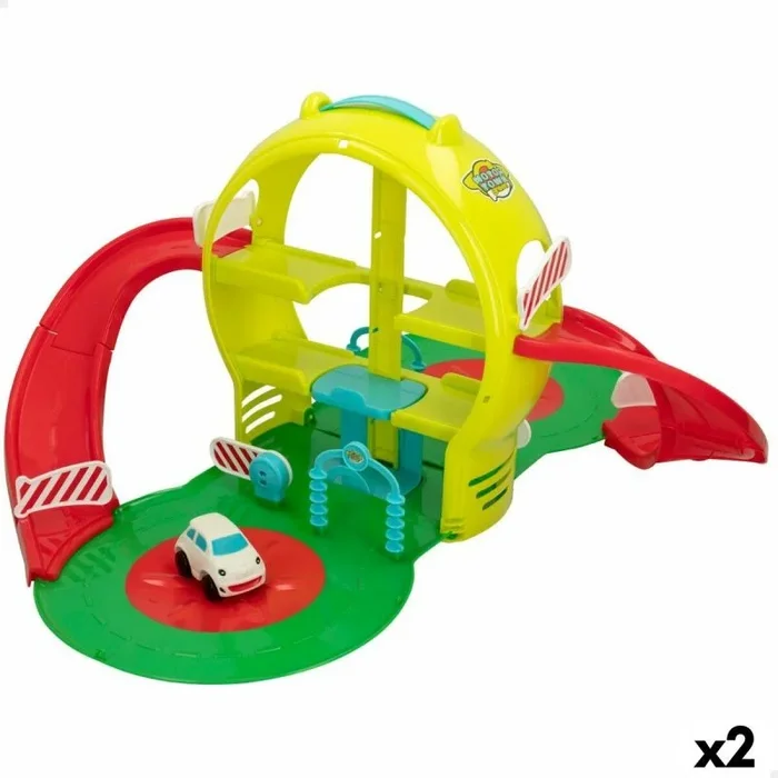 Garaje portátil motor town 3 niveles coche verde 61,5 x 33 x 68,5 cm (2 unidades)