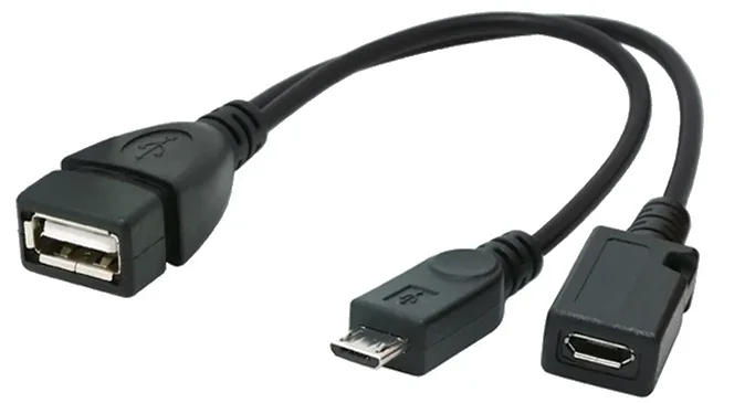 GEMBIRD Adaptador OTG Micro USB(M) A Micro USB Y USB (H) 0.15M Negro