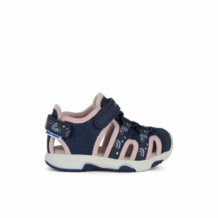 Geox B Sandal Multy Girl, Sandalia Bebé-Niñas, Navy Lt Pink, 23 EU