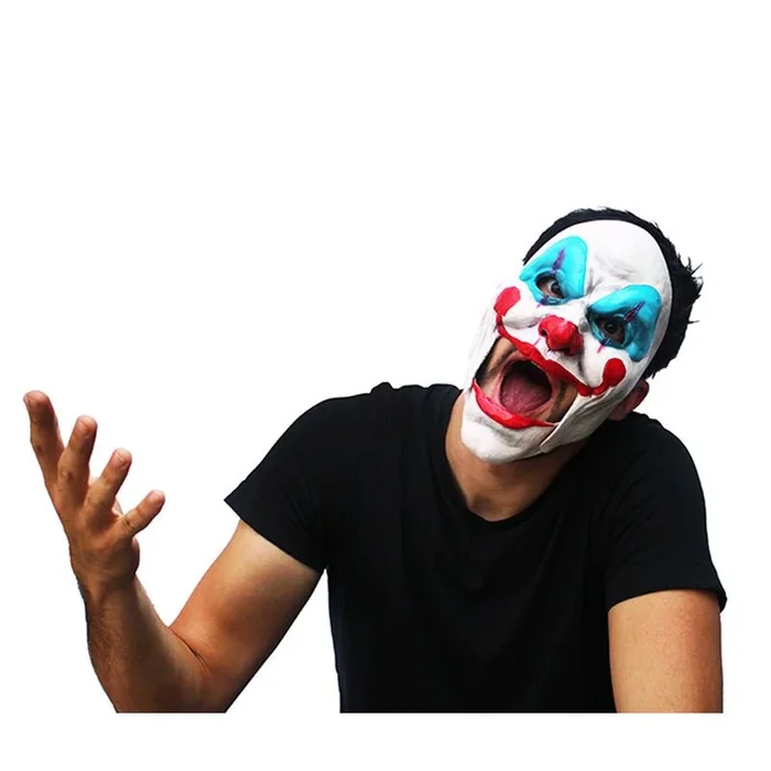 Ghoulish Productions – Máscara de Payaso, Línea Moving Mouth, Disfraz de Látex resistente, pintada a mano, Halloween, Desfile de Carnaval, Fiesta de Disfraces, Talla única adulto.
