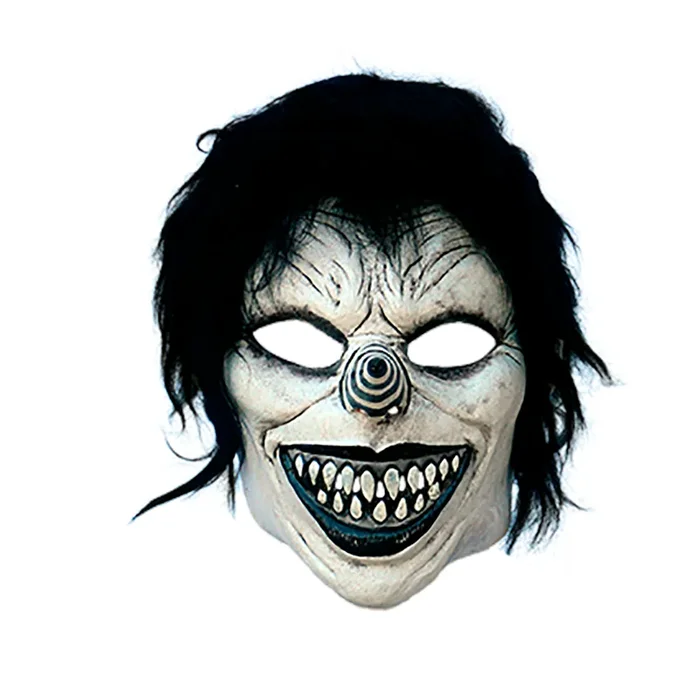 Ghoulish Productions – Máscara Laughing Jack Jr, Línea Junior Masks, Disfraz de Látex resistente, pintada a mano, Halloween, Desfile de Carnaval, Fiesta de Disfraces, Talla única adulto.