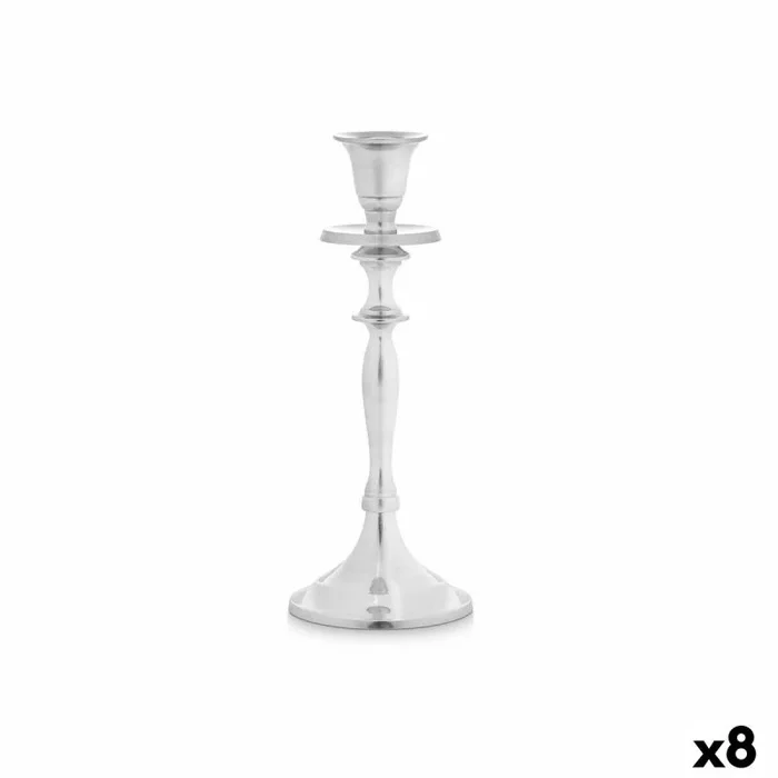 Gift Decor Candelabro Plateado Aluminio 4,5 x 23 x 8 cm (8 Unidades)