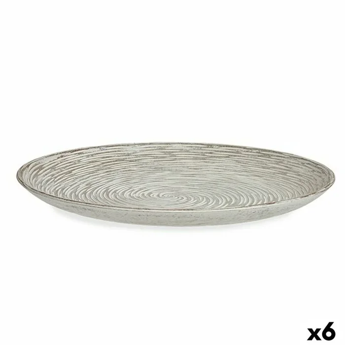 Gift Decor Centro de Mesa Espiral Blanco Madera MDF 34,5 x 3 x 34,5 cm (6 Unidades)