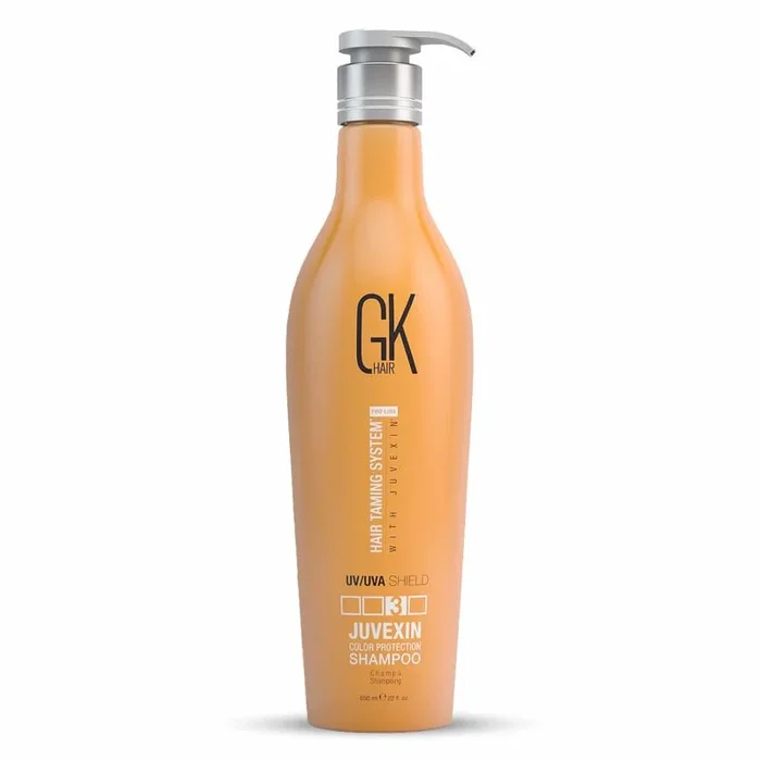 GK HAIR Global Keratin Colour Shield Champú (22 onzas líquidas) para tratamiento hidratante, limpieza seca, profunda y protección contra el calor para tratar el color, seco, dañado, rizado,