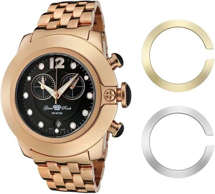 Glam Rock Reloj Mujer Analogico Cuarzo Ronda Swiss Made con Correa de Acero GR32156