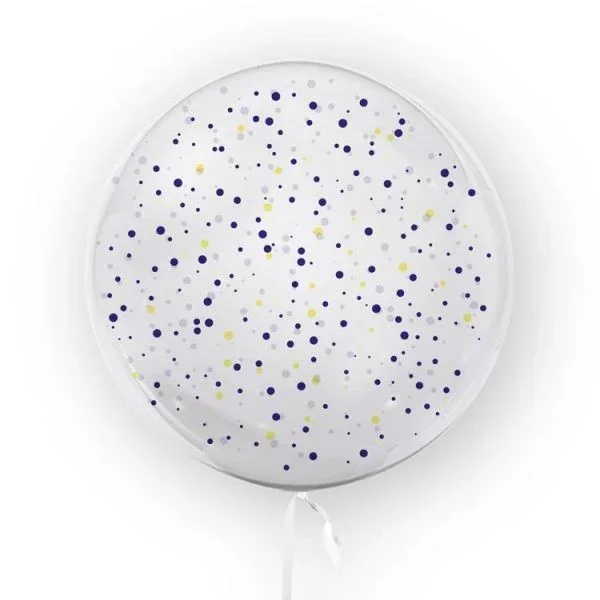 Globo tematica «puntos» azules y amarillos 45 cm
