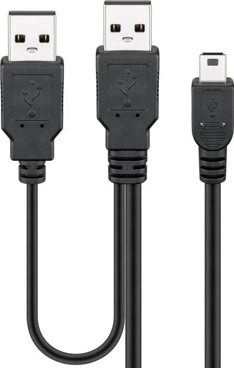 Goobay 0.6 m 2 x USB A/mini USB B cable USB USB 2.0 0,6 m Mini-USB B Negro