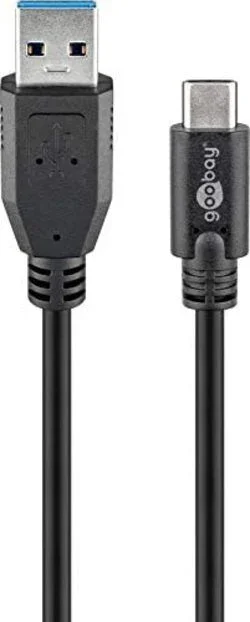 Goobay 45247 – Cable USB (0,15 m, USB A, USB C, 3.0 (3.1 Gen 1), 5000 Mbit/s, Negro)