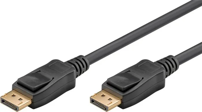 goobay 64849 Cable de conexión DisplayPort 2.1/transmisión de señal con hasta 8 K @ 60 Hz/certificación VESA/conector DisplayPort macho a DisplayPort macho/velocidad de transferencia de 40 Gbps / 1 m