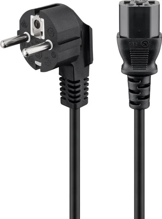 Goobay 68604 cable de transmisión Negro 1,5 m Enchufe tipo F C13 acoplador
