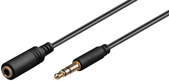 Goobay 97113 1m 3.5mm 3.5mm Negro cable de audio – Cables de audio (3.5mm, Macho, 3.5mm, Hembra, 1 m, Negro)