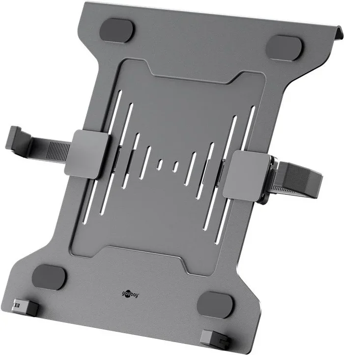 goobay Soporte de Ordenador portátil para monitores de 10 a 15,6 Pulgadas (25-40 cm), máx. 4,5 kg, para Montaje en Soporte de Monitor, VESA 75/100 mm, Negro, 70817