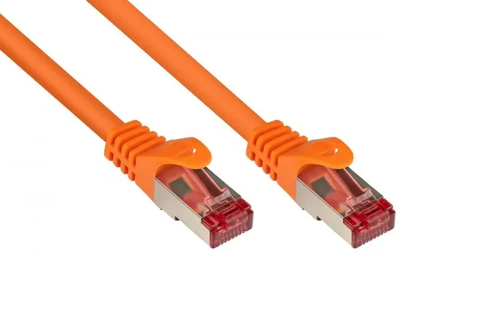 Good Connections – Cable de par trenzado LAN Ethernet Cat.5E, protección de la punta, RNS, SF/UTP, 100 MHz, apto para Gigabit (redes 10/100/1000 Base-T Ethernet), por ejemplo, para panel de conexiones, interruptor, router, módem amarillo amarillo 1 m
