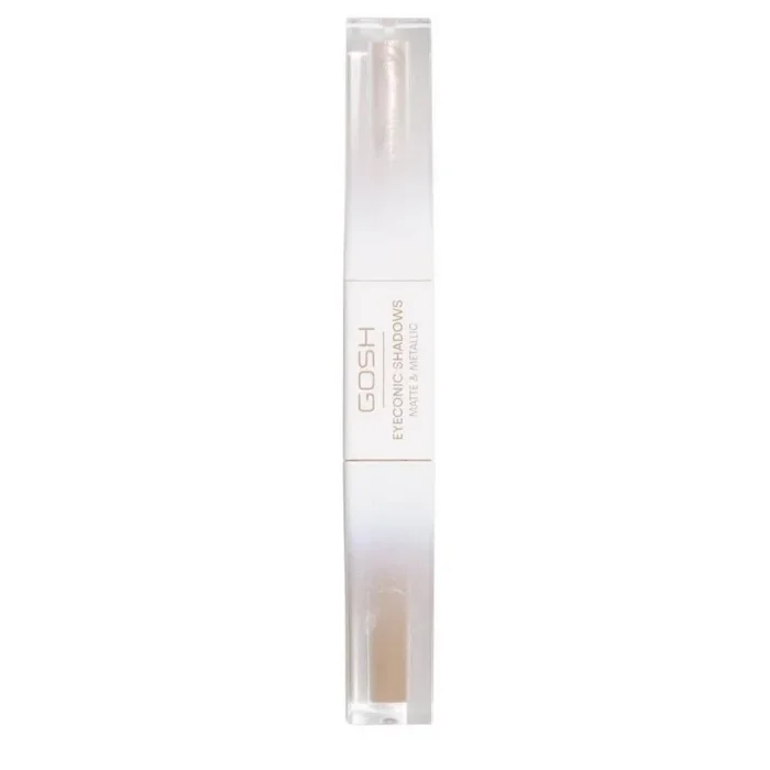 GOSH Eyeconic Eyeshadow Sombra de ojos 2 en 1 Nude con lado de color mate y metálico, resistente a las manchas y al agua, dura hasta 12 horas, lápiz de sombra de ojos altamente pigmentado, vegano y