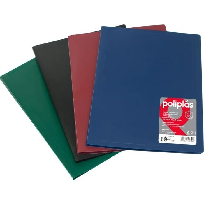 Grafoplas – Carpetas Fundas Plastico a4, Negro, 30 Forros Transparentes, Serie Poliplas Opaco, Fabricados en España, Tapas Flexibles, Perfecta para Archivar Documentos y Folios