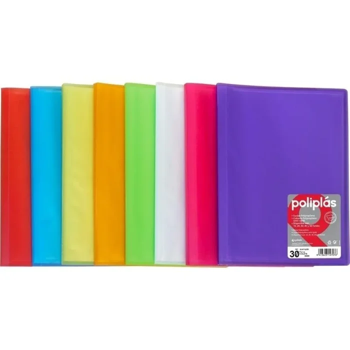 Grafoplás Carpeta con Fundas | 40 Fundas Transparentes | Tapas Semi-Rígidas de Polipropileno Translúcido | Perfecta para Documentos Din A4 | Disponible en Color Rojo | Modelo Poliplás Translúcido