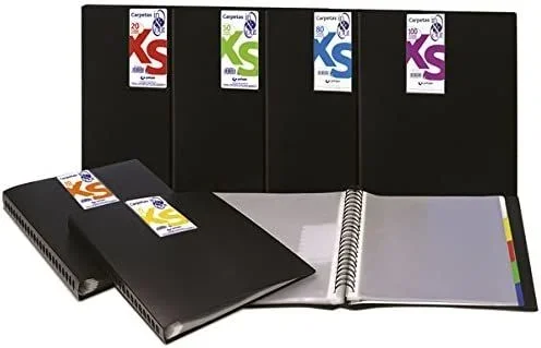 Grafoplás carpeta in & out xs con 5 separadores y 100 fundas a4 de pp extraíbles e intercambiables negro