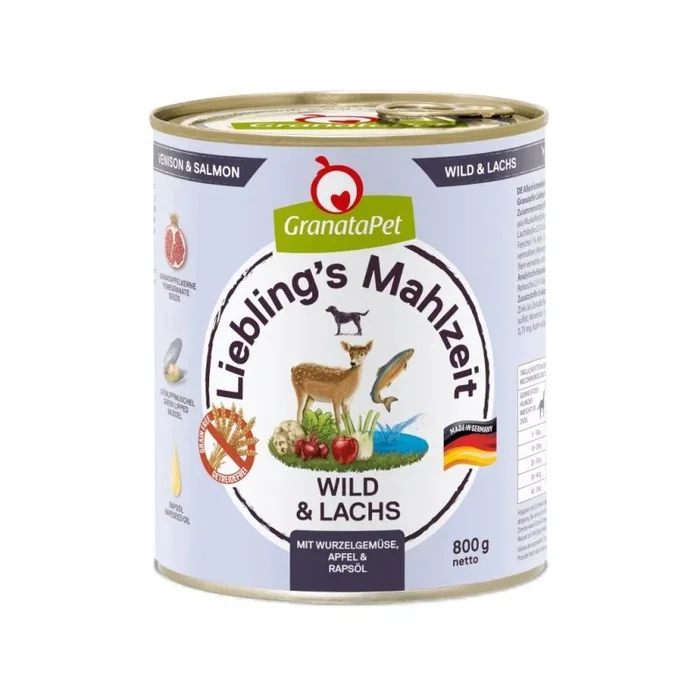 GranataPet 192118 alimento húmedo para perros Salmón, Carne de venado Adulto 800 g