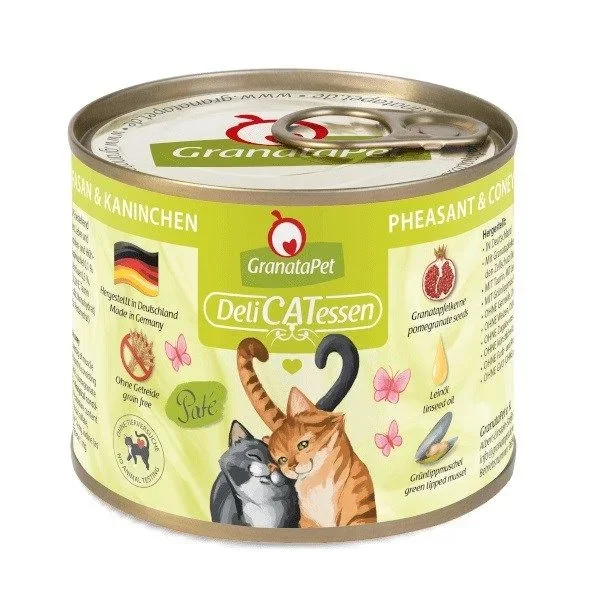 Granatapet delicatessen pheasant and coney – comida húmeda para gatos – 200g