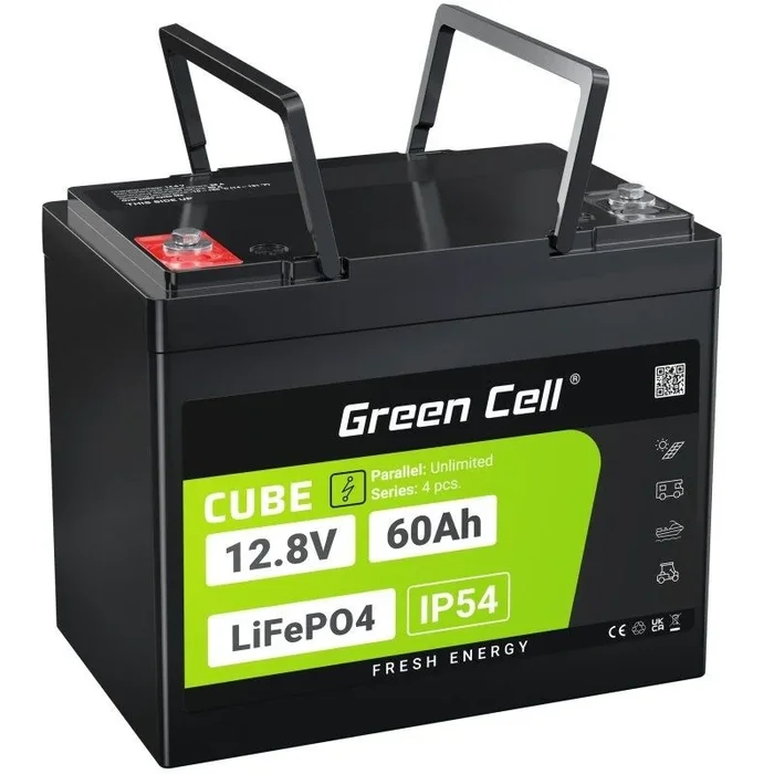 Green Cell LFPGC12V60AH batería para sistema ups Fosfato de hierro-litio (LiFePo4) 12,8 V 60 Ah