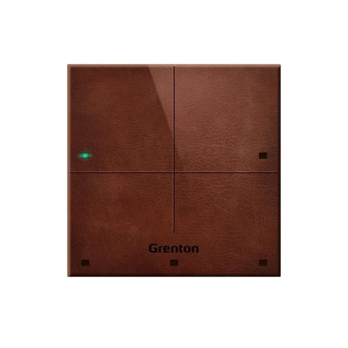 Grenton touch panel/ 4 touch fields/ tf-bus/ dark, made of natural leather front