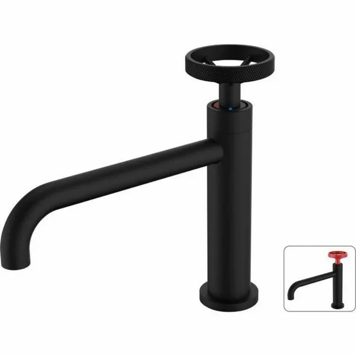 Grifo monomando rousseau industrial negro mate metal