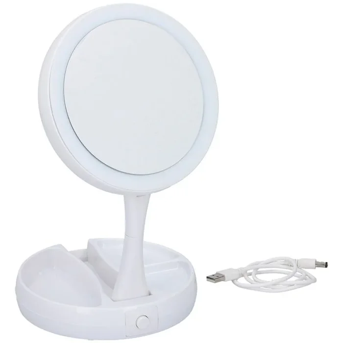 Grundig – Lámpara LED para espejo retrovisor (plegable, funciona con pilas y USB)