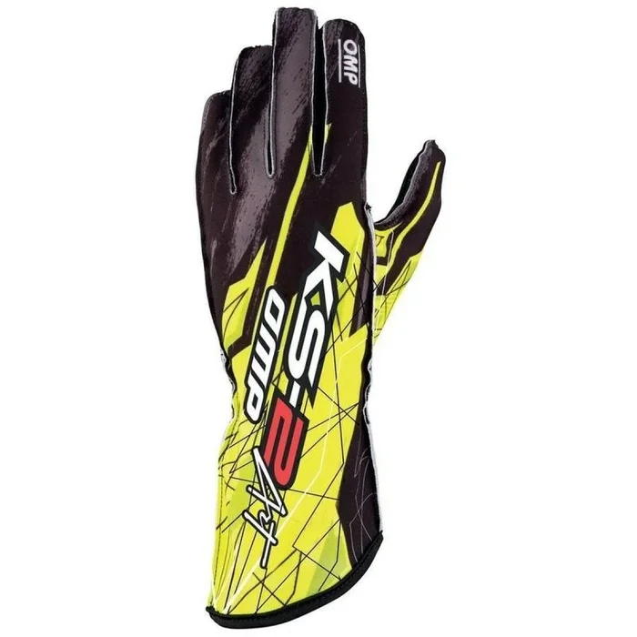 Guantes de karting omp ks-2 art amarillo/negro negro negro/amarillo s