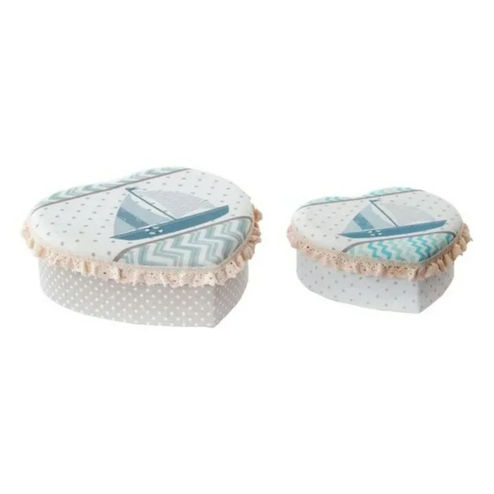 Guarda-Joias DKD Home Decor Poliéster Cartão (2 pcs) (14,5 x 6 x 14,5 cm) (19 x 10 x 7 cm)