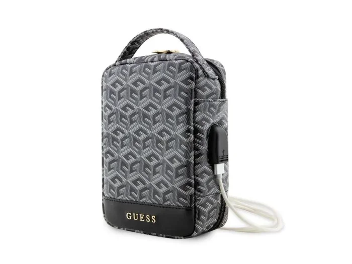 GUESS Bolsa GUHBHGCFSEK organizador Negro GCube Stripe, Negro, Soporte para bolso