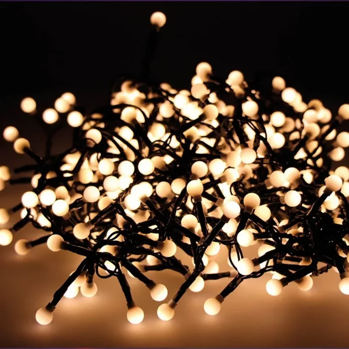 Guirnalda «cherry compact» parpadeante exterior 14m 500 led luz calida