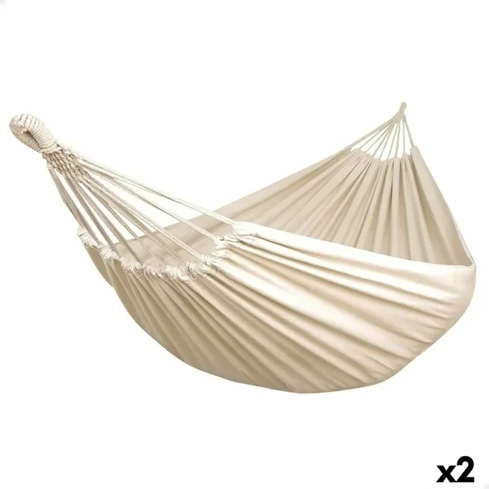 Hamaca colgante aktive beige 220 x 150 cm (2 unidades)