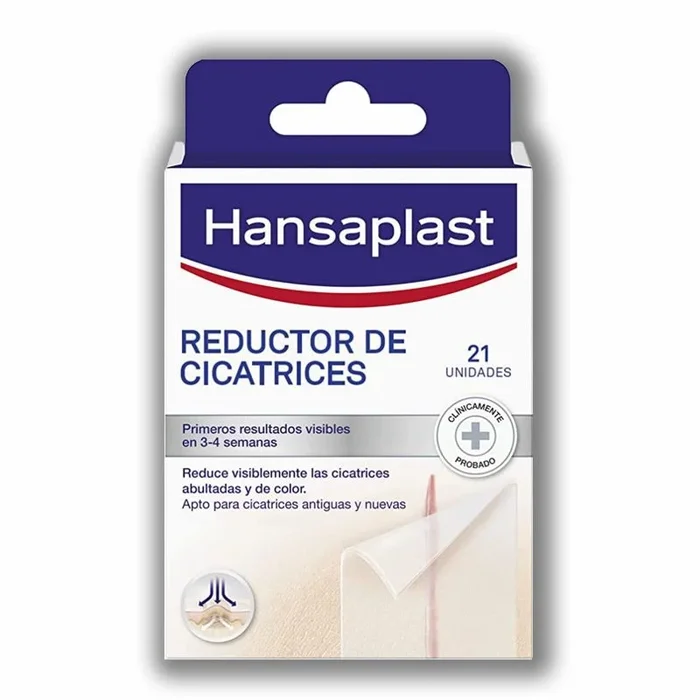Hansaplast Reductor de cicatrices, apósito transparente, ayuda a que las cicatrices sean más planas, suaves y ligeras, apósitos adhesivos, 1 x 21 ud (3,8 cm x 6,8 cm)
