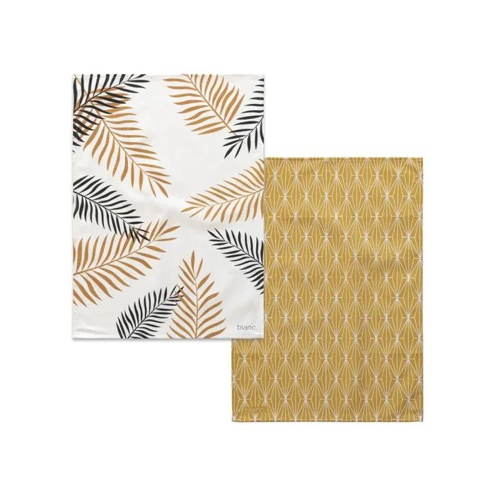happyfriday Foliage Paño de Cocina 2 ud 70×50 cm Multi, 70×50 cm, 100% Algodón, Calidad de