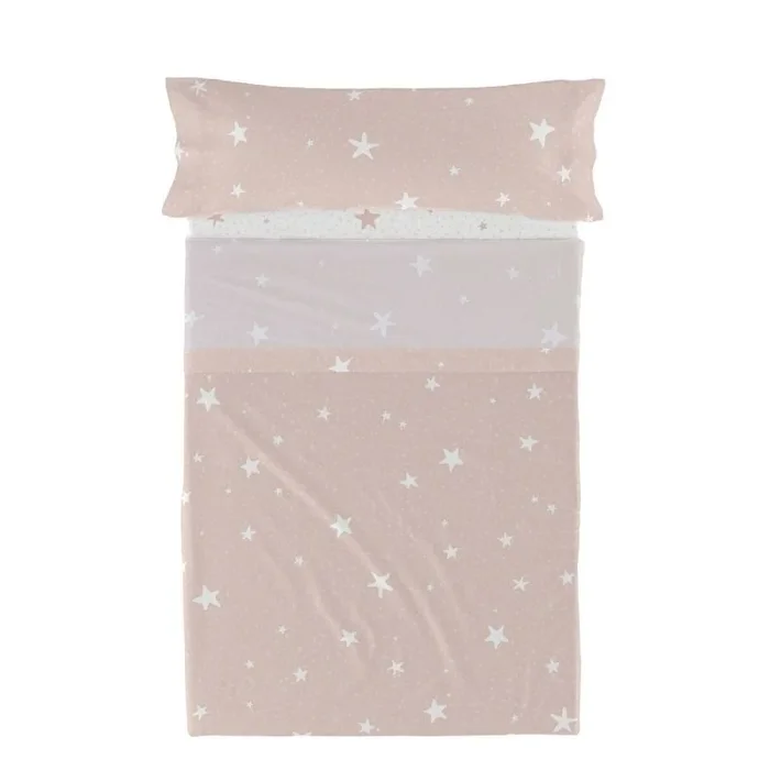 happyfriday Little Star Juego de sábanas 2 Piezas Rosa Rosa, 160×270 cm (Cama 80/90), 100% Algodón, Calidad de 150