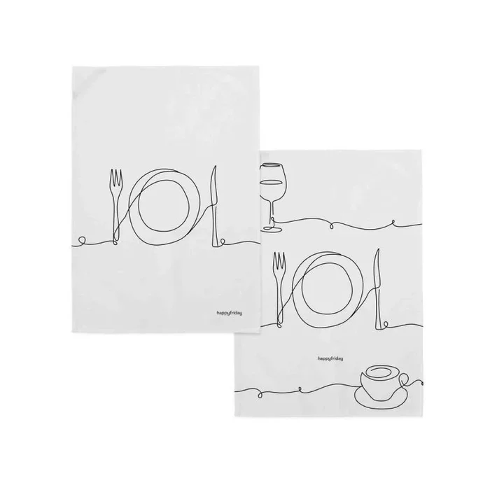 happyfriday To Eat Paño de Cocina 2 ud 70×50 cm Multi, 70×50 cm, 100% Algodón, Calidad de