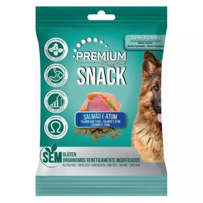 Happyone premium snack salmon and tun – golosina para perros – 100g