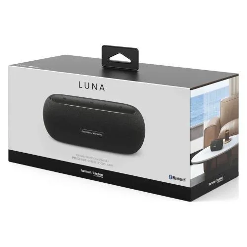 Harman Kardon Luna, Altavoz portátil, Resistente al Agua y al Polvo, con diseño Elegante, tecnología Bluetooth, Puerto USB y duración de batería de hasta 12 hrs, Negro