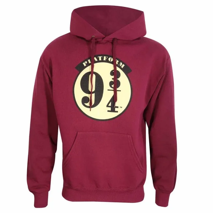 Harry potter – platform 9 and 3 quarters (unisex burgundy pullover hoodie) ex large