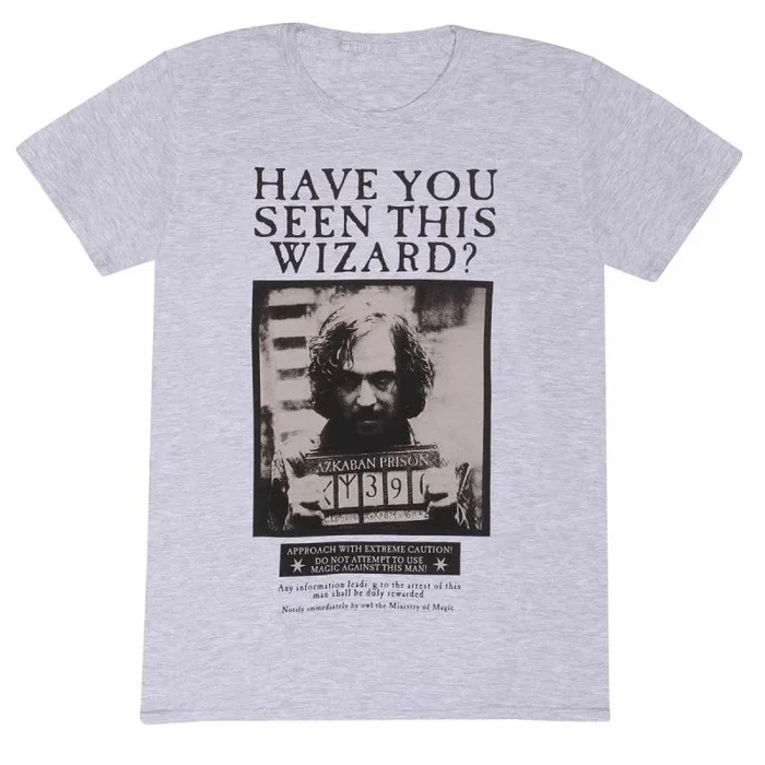 Harry potter – sirius black poster (unisex heather grey t-shirt) ex large