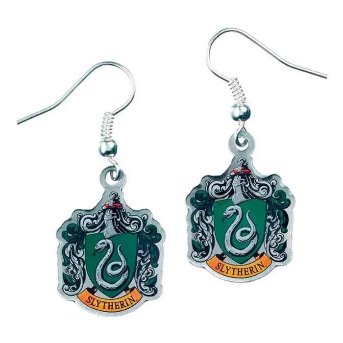 Harry potter pendientes slytherin crest (bañado en plata)