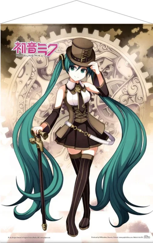 Hatsune miku póster tela steampunk miku 50 x 70 cm