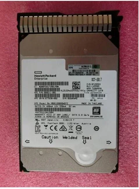 Hewlett Packard Enterprise HPE High Endurance – Festplatte – 12TB – intern – 3.5″ LFF (8,9 cm LFF) – SATA – 7200 U/min – mit HPE Smart Carrier (882400-001)