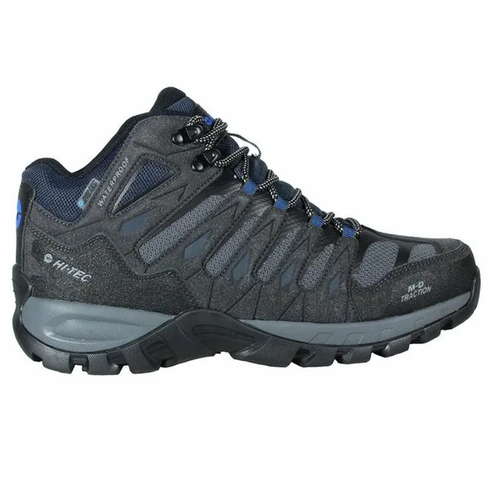 HI-TEC CORZO MID/TORCA MID, botas montaña hombre,botas senderismo hombres,Membrana impermeable y transpirable Dri-Tec® (Charcoal/Blue, numeric_41)