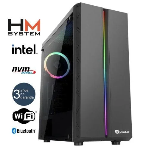 Hm intel orbe c3 gaming – torre rgb – intel core i5-10400f – 8 gb rgb – 500 gb m.2 nvme – gtx 1650 4 gb – 700 w – noodd – 3 años garantía – 30 días doa