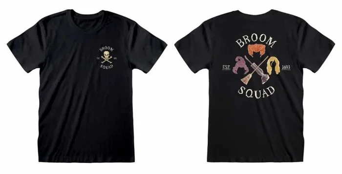 Hocus pocus – broom squad (unisex black t-shirt) medium