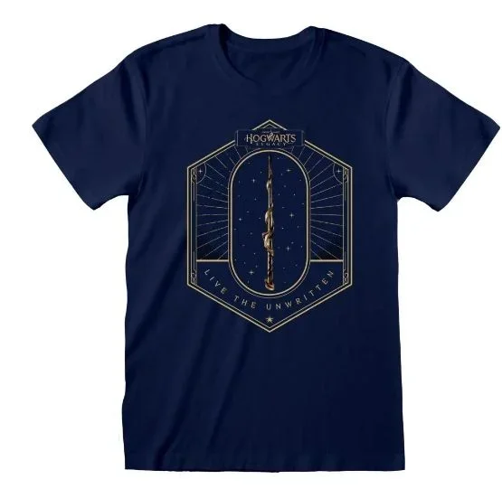 Hogwarts legacy – golden wand (unisex navy t-shirt) medium