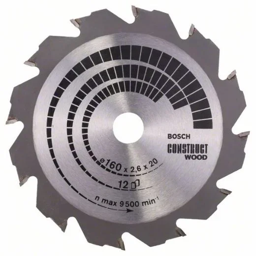 Hoja de sierra circular PRO Construct Wood, 160 x 2,6 x 20 mm